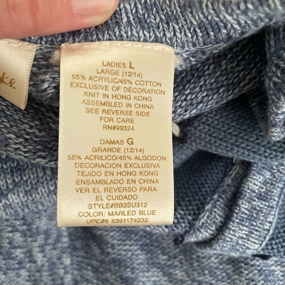 Bobbie Brooks Vintage Y2k Womens Size Large Blue Patriotic Flag Sweater Vest - Picture 4 of 11